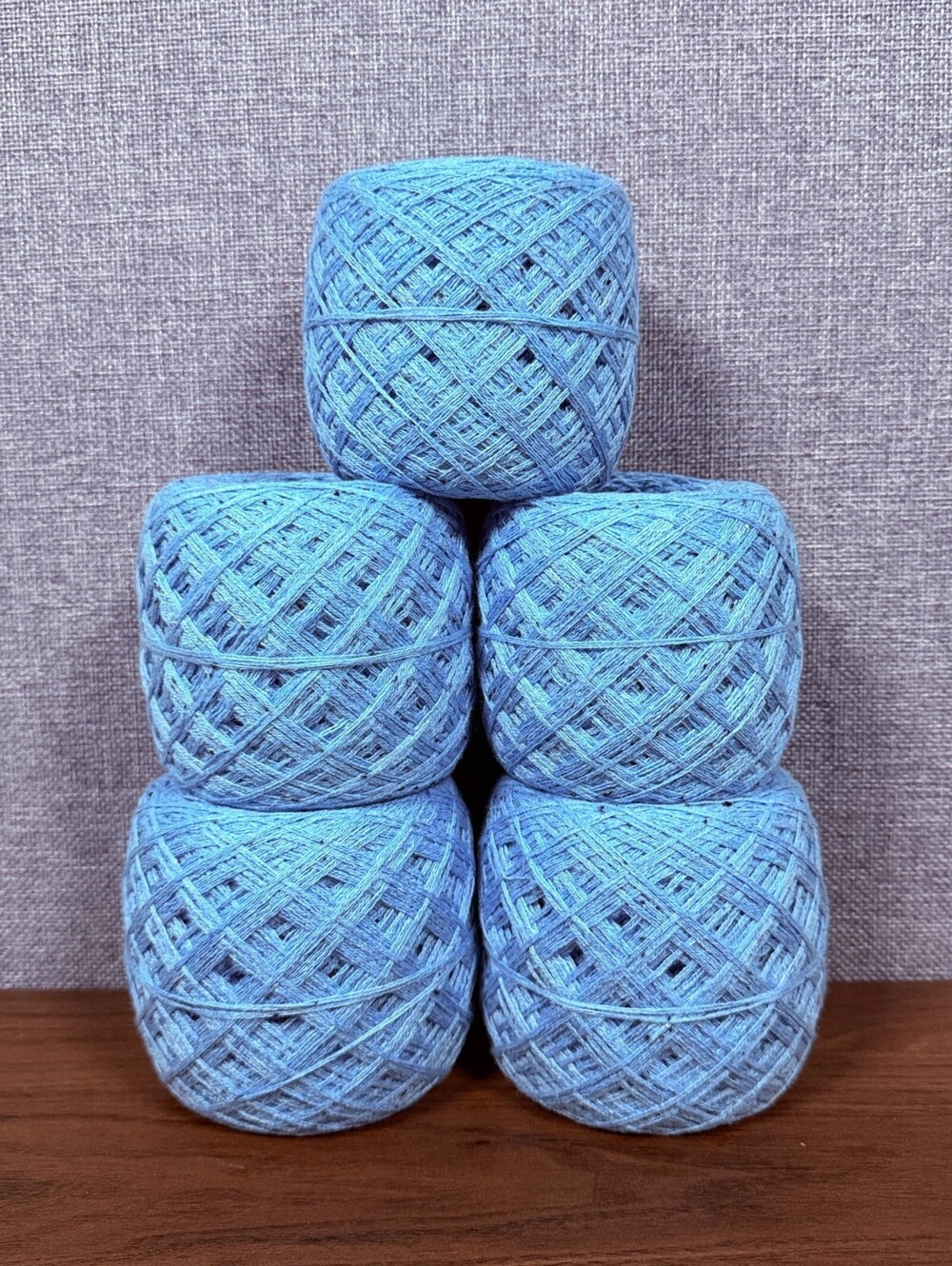 Reclaimed Cotton Blend DK Yarn 971 Yds Sky Blue Heather 424g (5 Cakes)